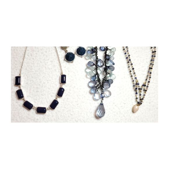 Lot Necklaces CLIP Earrings Bracelet Blue Loft Baublebar LC Napier Boho Retro - Picture 7 of 7